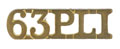 Shoulder title, 63rd Palamcottah Light Infantry, 1903-1922