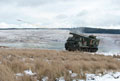 Multi Launch Rocket System firing training rocket, Otterburn Training Area, 2015
