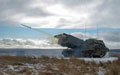 Multi Launch Rocket System firing training rocket, Otterburn Training Area, 2015