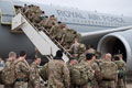 Soldiers of 5 Rifles embark on a RAF Voyager aircraft for deployment to Estonia, 2017
