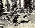 Officers practising with the Maxim Gun, Changla Gali, India, 1911