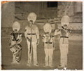 Sergeant and Band Boys, Grenadier Guards, glass negative, 1895 (c)