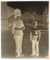 Private and Drummer, Scots Guards, glass negative, 1895 (c)