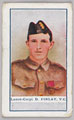 'Lance-Corpl. D. Finlay, V.C.', cigarette card, 1915