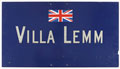 Signboard, 'Villa Lemm', official residence of the Commander of British Forces Berlin from 1945 to 1990