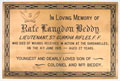 Commemorative plaque, Lieutenant Rafe Langdon Beddy, 5th Gurkha Rifles Frontier Force, 1915