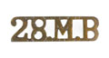 Shoulder title, 28th Mountain Battery, 1903-1920