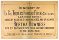 Commemorative plaque, Lieutenant-Colonel Thomas Howard Foulkes and his wife, Bertha Bowness, 1920