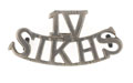 Shoulder title, 4th Sikh Infantry, pre-1903
