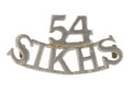 Shoulder title, 54th Sikhs, 1903-1922