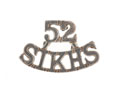 Shoulder title, 52nd Sikhs (Frontier Force), 1903-1922