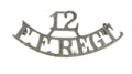 Shoulder title, 12th Frontier Force Regiment, 1922-1945