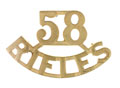 Shoulder title, 58th Vaughan's Rifles (Frontier Force), 1903-1922
