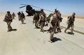 Soldiers of 1st Battalion, The Royal Welch Fusiliers mount heliborne Eagle Vehicle Check Points, Iraq, July 2004