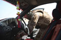 A member of 4th Battalion, Mercian Regiment (Cheshires, Worcesters and Foresters, and Staffords) searching a vehicle, Helmand Province, Afghanistan, 2009