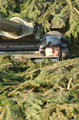 A Scimitar light tank driver of The Light Dragoons in a simulated assault, Robertson Barracks, Norfolk, March 2004