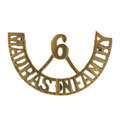 Shoulder title, 6th Madras Infantry, 1885-1903
