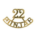 Shoulder title, 22nd (Punjab) Regiment of Bengal Infantry, 1901-1903