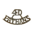 Shoulder title, 40th Pathans, 1903-1922