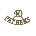 Shoulder title, 40th Pathans, 1903-1922