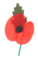 Khadi poppy lapel badge, made as part of Royal British Legion's 'Thank You' campaign, 2019