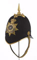 Helmet, home service pattern, officer, worn by Lieutenant A G F Somerset, Northamptonshire Regiment, 1881-1902.