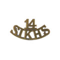 Shoulder title,14th Ferozepore Sikhs, pre-1906