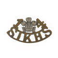 Shoulder title,14th Ferozepore Sikhs, 1906-1922