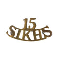 Shoulder title, 15th Regiment of Bengal Native Infantry (The Ludhiana Sikhs), pre-1901