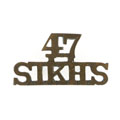 Shoulder title, 47th Sikhs, 1901-1922