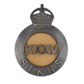 Pugri badge, 35th Sikhs, 1901-1922