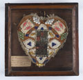 Sweetheart pin cushion, made by Private Arthur Murrell, Duke of Cambridge's Own (Middlesex Regiment), 1909