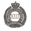 Helmet badge, 13th Regiment of Madras Infantry, 1885-1901