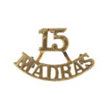 Shoulder title, 15th Madras Infantry, 1885-1903
