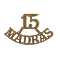 Shoulder title, 15th Madras Infantry, 1885-1901