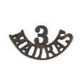 Shoulder title, 3rd Madras Regiment, 1922-1928, and 1941-1945