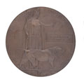 Commemorative Medallion 1914-1918, issued to the next of kin of Private Percy Crofts Ottley, 14th Battalion, London Regiment (London Scottish)