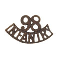 Shoulder title, 98th Infantry, 1903-1922