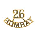 Shoulder title, 26th Regiment of Bombay Infantry, pre-1892
