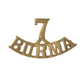 Shoulder title, 29th (7th Burma Battalion) Madras Infantry, 1893-1901