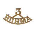 Shoulder title, 3rd Regiment of Burma Infantry, 1890-1901