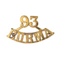 Shoulder title, 93rd Burma Infantry, 1903-1922