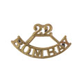 Shoulder title, 22nd Regiment of Bombay Infantry, pre-1903