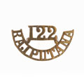 Shoulder title, 122nd Rajputana Infantry, 1903-1922