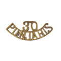 Shoulder title, 30th Punjabis, 1903-1922