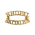 Shoulder title, Bhopal Battalion, 1865-1903