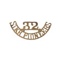 Shoulder title, 32nd Sikh Pioneers, 1901-1922
