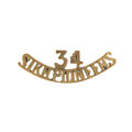 Shoulder title, 34th Sikh Pioneers, 1903-1922