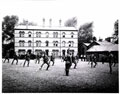 New South Wales Lancers performing dismounted drill with lances, Chelsea Barracks, Diamond Jubilee, 1897
