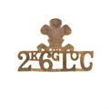 Shoulder title, 26th King George's Own Light Cavalry, 1910-1922